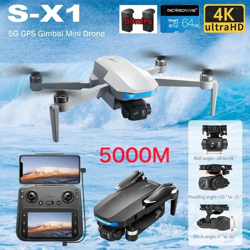 Drone X1 Rc - Мини-дрон S-X1 8K Professional с 3-осевым