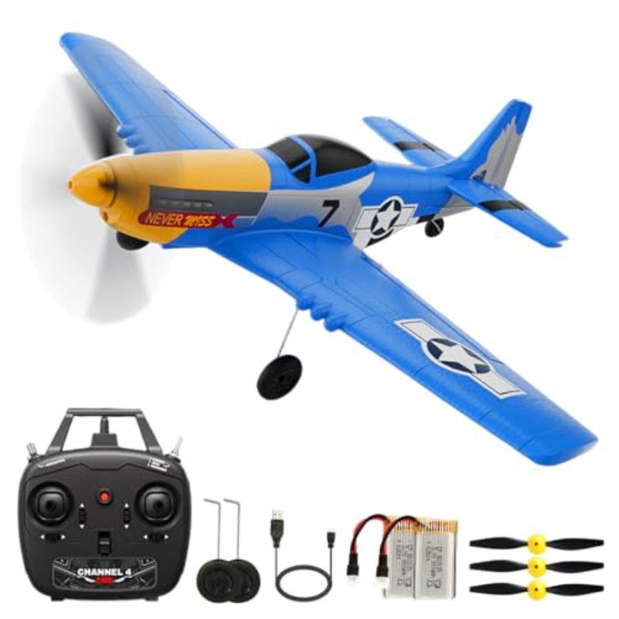 Drone Top Rc - Радиоуправляемый самолет P51D RC, 4-канальный, 2,4