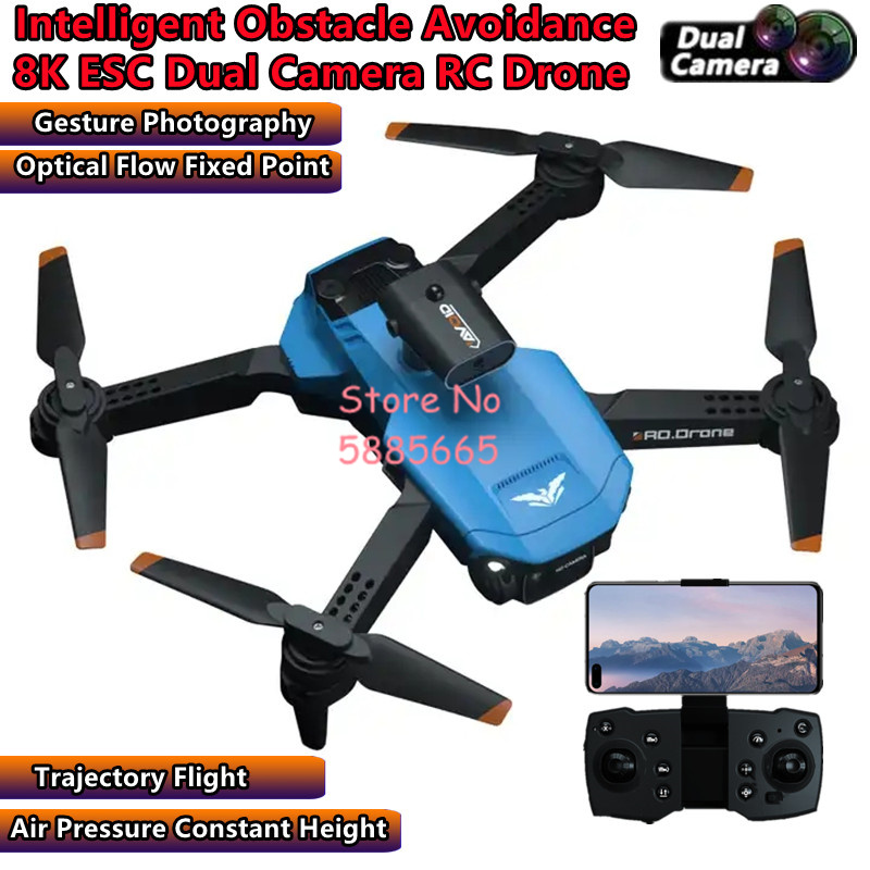 Drone Smart Rc Foldable - WIFI FPV Умный обход препятствий 8K