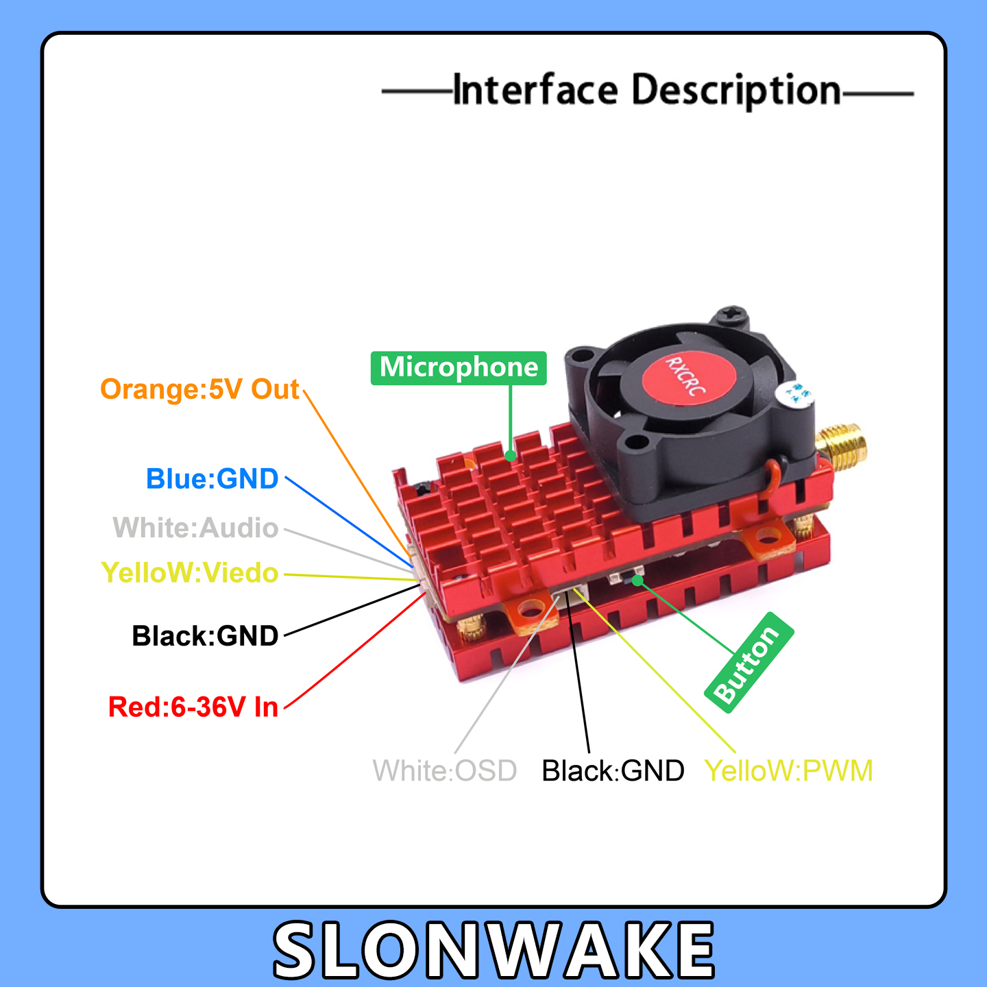 SLONWAKE 5,8G 2 Вт VTX FPV 180 – обзор и цена Joystick Rc Drone