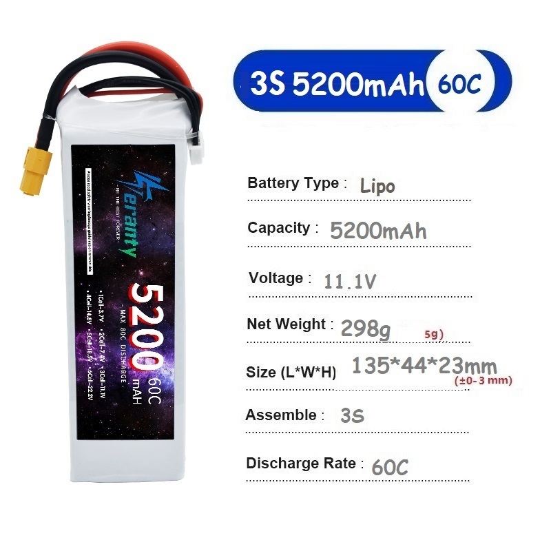 TERANTY 3S 5200MAH 60C аккумул – обзор и цена Drone Avion Rc